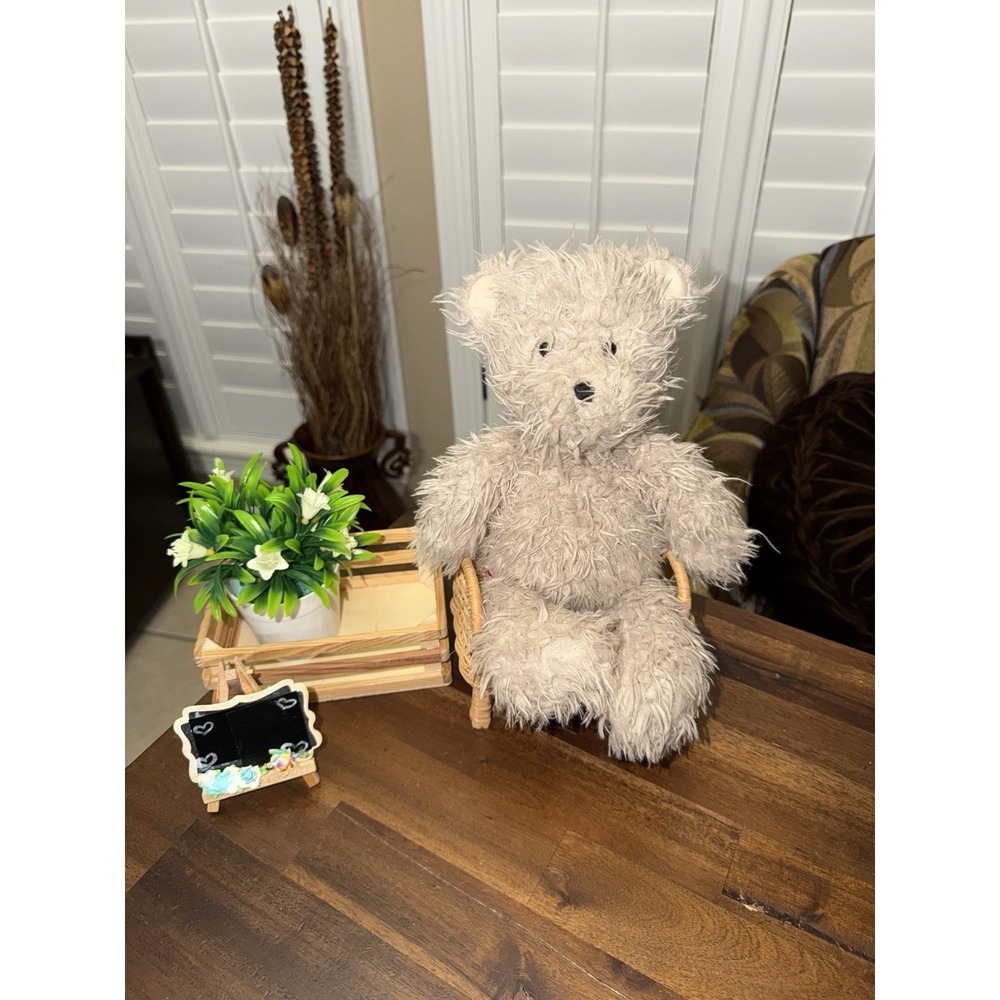Jellycat Angora Cocoa Bear 11" Plush Stuffed Animal Shaggy Soft Furry Teddy